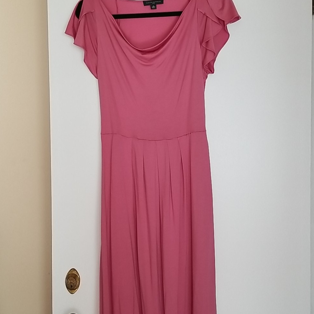 Banana Republic Dusty Rose Ruffled Sleeves Silk Dress - Picture 6 of 6